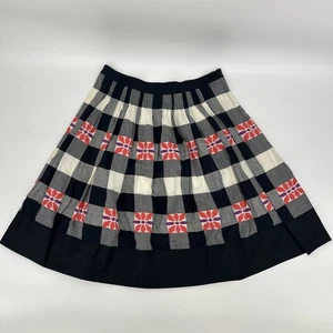 Falda Anthropologie Floreat para mujer talla 10 a cuadros Cottagecore línea A - Imagen 1 de 11