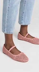 Loeffler Randall Leonie Pink Crochet Ballet Flat Sz 8 $275 - Picture 1 of 16
