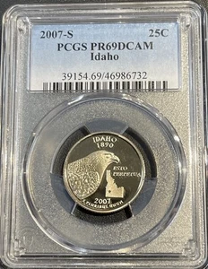 2007-S Idaho Clad Proof Statehood Quarter PCGS PR69DCAM PCGS - Picture 1 of 12
