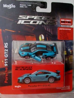 Maisto Speed Icons Porsche 911 GT2 RS 1:64 diecast con neumáticos de goma Foto 1 de 4