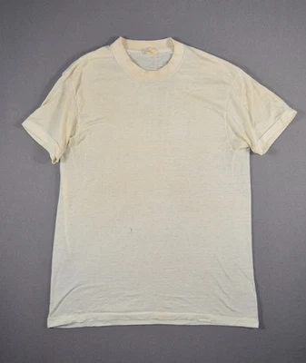 Camiseta De Colección Años 70 Para Hombre Grande Blanca En Blanco Sears Sanforknit Delgada Envejecida EE. UU. Foto 1 de 4