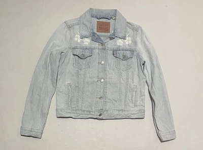 Levi's тип II 29945-0029 цветочный синий джинсовой ткани Western водитель грузовика куртка женщин средний - Изображение 1 из 4