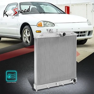 2-Row Aluminum Racing Cooling Radiator for 92-00 Civic/Del Sol 94-01 Integra MT - Picture 1 of 6