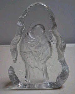 Vintage St Joseph/Anthony mit Jesuskind Kunstglas Briefbeschwerer - Bild 1 von 7