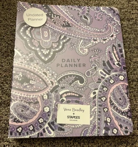VERA BRADELY PIANIFICATORE GIORNALIERO NON DATATO 12 MESI Deep Night PAISLEY FOLDER JOURNAL - Foto 1 di 8