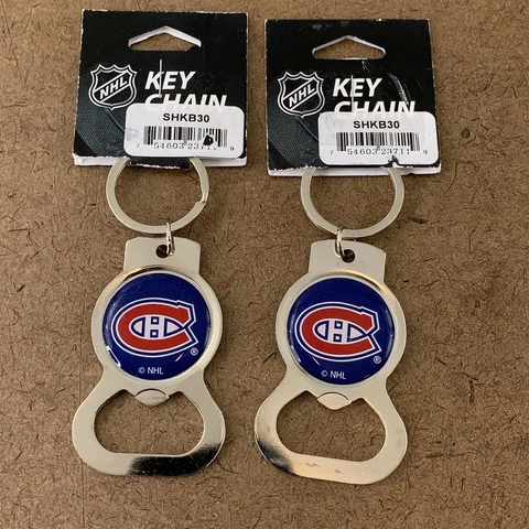 Lot of 2 NHL Montreal Canadiens Hockey Logo Bottle Opener Key Chains NWT Cover