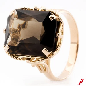 Ring Classic 18K Rose Gold 1 Smoky Quartz approx. 7.0 ct Size 56 Value 1,500,- - Picture 1 of 2
