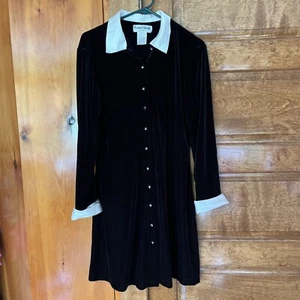 Vintage Black Velvet Dress Ronni Nicole Women’s Size 12 - Picture 1 of 8