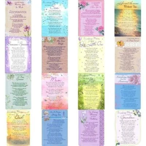 Memorial graveside card Mum Dad Sister remembrance plastic coated waterproof - Picture 1 of 35