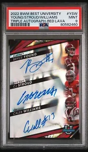 CJ Stroud Caleb Williams Bryce Young Triple Auto RC RED /5 2022 Bowmans Best PSA - Picture 1 of 3