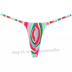 Men's Thin Strap Micro Thong Underwear Slim Bulge Pouch T-back Hipster Lingerie - Picture 1 of 60