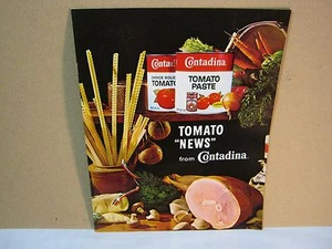 Folleto de recetas de negocios de restaurante publicidad pasta de tomate años 60 Contadina de colección - Imagen 1 de 5