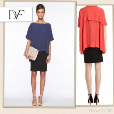 $198 Diane Von Furstenberg 2 Pencil Skirt Kimmie Black Stretch Knit Wiggle DVF - Image 1 of 4