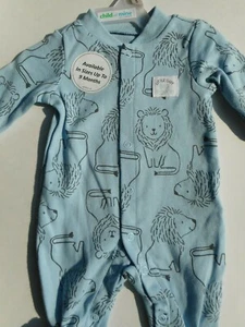Baby Infant Boys Girls Pajamas Sleepwear Lion Footed Baby One-piece Newborn - Picture 1 of 4