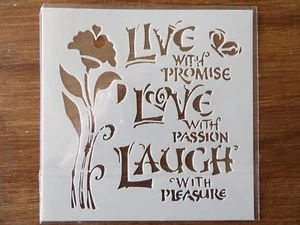 LIVE LOVE LAUGH STENCIL 130mm x 130mm - Picture 1 of 1