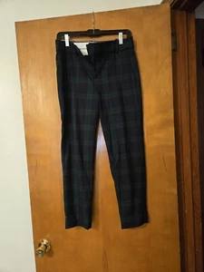J Crew Cameron Slim Crop Pants Blackwatch Plaid Tartan Wool 2 - Picture 1 of 5