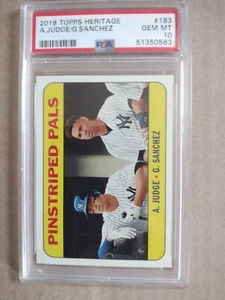 2018 Topps Heritage #183 Aaron Judge/Sanchez Yankees - PSA 10 - Bild 1 von 2