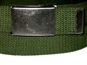 Canvas Militär 36" x 1 1/2" OLIV WEB Armee Stoff Stil Gürtel Waffe Flip Schnalle - Bild 1 von 8