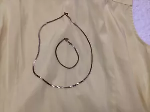 SET 18K GP gold plate Necklace 20 1/2” AND Bracelet 7 1/2” - Picture 1 of 6