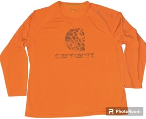 Rare Carhartt Mens Tshirt 2XL Loose fit Heavyweight Short Sleeve Graphic Orange - Picture 1 of 3