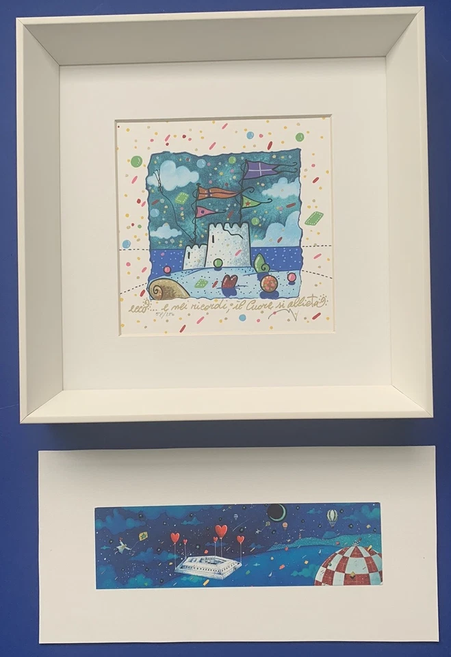 SERIGRAFIA ANDREA AGOSTINI 16x16 “ECCO NEI RICORDI IL CUORE “ +STAMPA  IN REGALO - Immagine 1 di 1