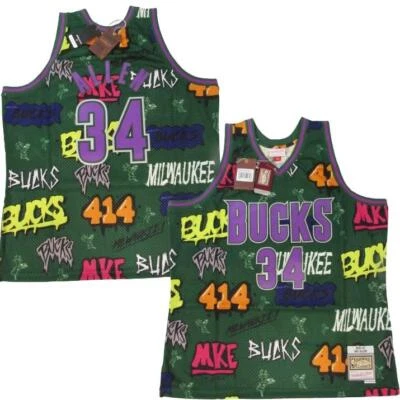 00-01 Ray Allen #34 Bucks Hombres Mitchell & Ness Swingman Slap Pegatina Jersey $155 Foto 1 de 4