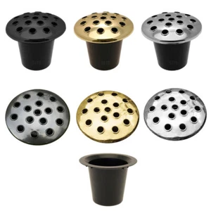 Black Gold Silver Lid Plastic Grave Vase Insert Memorial Flower Headstone Holder - Picture 1 of 10