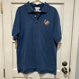 Disneyland Tomorrowland Blue Polo Shirt Short Sleeve Disney Parks Mens Large - Picture 1 of 7