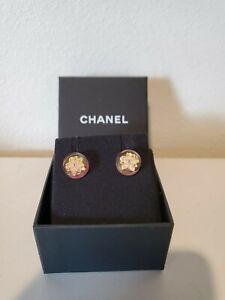 NEW CHANEL CRYSTAL CC STUD EARRING **LIMITED EDITION** 