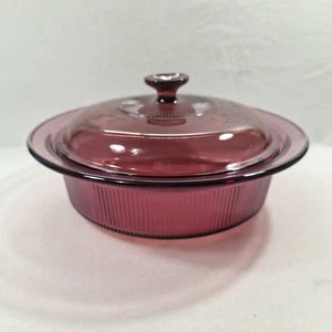 Corning USA Vision Cranberry V-33-B 2,5 Qt. Auflaufform & Deckel 5 Pyrex V 33 C - Bild 1 von 9
