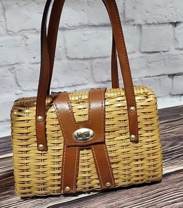 MCM De Colección Años 60 Mimbre Bolso Cartera Hong Kong Mediados de Siglo Estilo Moderno - Imagen 1 de 12