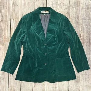 Blazer donna vintage velluto taglia grande 16 verde smeraldo accademia preppy cosplay - Foto 1 di 7