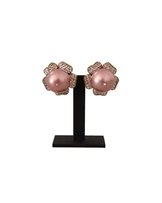 Dolce & Gabbana Dolce Gabbana Pearl Crystal Flower Earrings Women Gold - Image 1 of 4