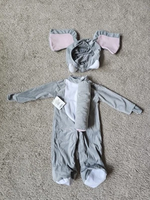 Elephant Baby Halloween Costume Infant size 0-6 mo 2pc Jumpsuit & Headpiece NEW - Image 1 of 4