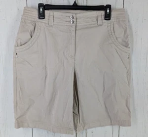Karen Scott Size 12 Beige Bermuda Everyday Casual Outdoor Summer Shorts - Picture 1 of 9