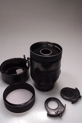 MINOLTA MAXXUM AF REFLEX 500mm 1:8 MIRROR LENS W/CAPS/HOO/FILTER Fits Sony DSLR  - Image 1 of 4