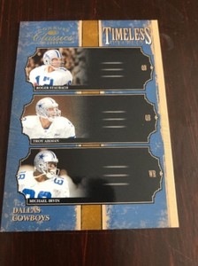 2005 ROGER STAUBACH / IRVIN / TROY AIKMAN DONRUSS CLASSICS TRIPLES #ED 212/250