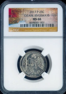 2017 Ozark Riverways Quarter NGC MS66 Auction - Picture 1 of 2