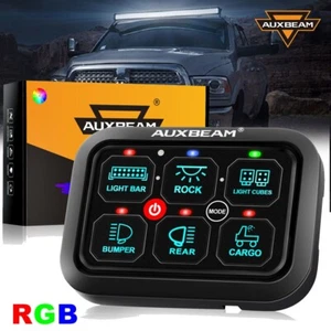 AUXBEAM RGB 6 Gang Switch Panel Light Pods On-Off Circuit Control For Chevrolet - Picture 1 of 12