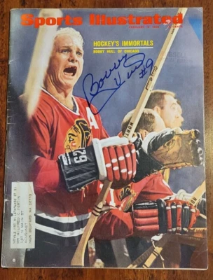 Bobby Hull signed Blackhawks 2/12/68 Sports Illustrated mag Signed IP guaranteed - Image 1 of 3