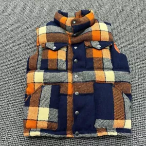 THE NORTH FACE PURPLE LABEL x Harris Tweed Down Vest Check Wool Size XS mens JP! - Picture 1 of 12