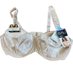 NWT Bali 3562 Satin Tracings Minimizer Bra in Rosewood 38C Item#338J - Picture 1 of 10