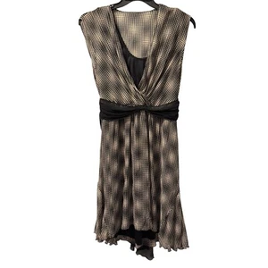 Connected Petite Black & Beige dress Sz 10P Polyester Sleeveless Knee Length - Picture 1 of 12