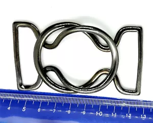 2-teiliger 40mm Verschluss Gürtelschliesse Schlinge Metall Farbe Rauch Glanz - Bild 1 von 2