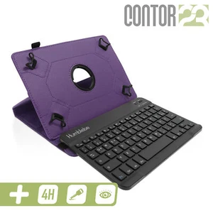 Hülle inkl. Bluetooth-Tastatur,Schutzfolie in PURPLE für 10.1" Lenovo Tab M10 - Bild 1 von 10