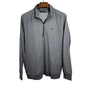 TRAVIS MATHEW Pullover 1/4 Zip Medium Gray Golf Performance Pockets Logo XL - Picture 1 of 12