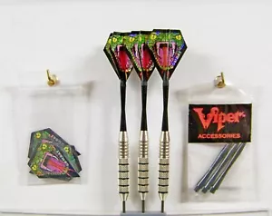 Juego de dardos con punta de acero de 25 gramos Viper Silver Thunder con 6 vuelos con cabeza de serpiente - Imagen 1 de 5