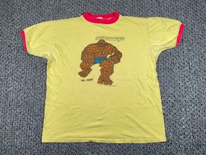 1975 Fantastic Four The Thing Ringer T-Shirt Adult Large (XL Tag) Yellow Marvel - Picture 1 of 18