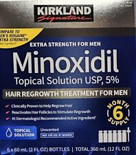 EXP 05/25 Kirkland Minoxidil 5% Hair Regrowth 6 Month Supply Free Worldwide  SH