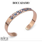 Bracelet BOCCADAMO Harem Rigide En Bronze Rosé et Strass Cristaux XBR958RS